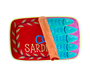 West Tucson Color Me Mine Sardines Dinner Plate
