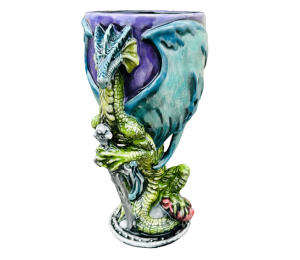 West Tucson Color Me Mine Antique Dragon Goblet